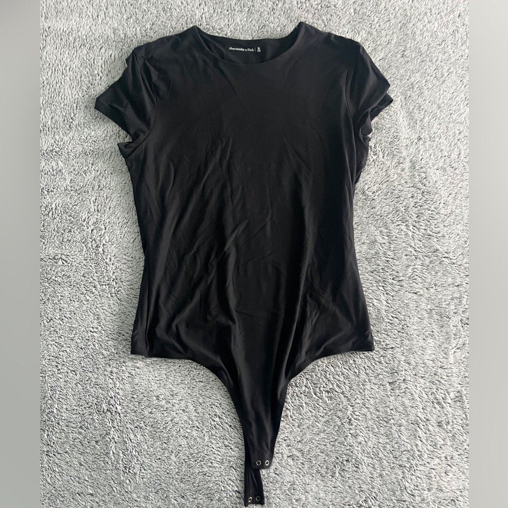 Abercrombie & Fitch Short Sleeve Bodysuit / Black / XL